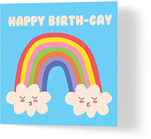 Wuzci Geburtstagskarte Happy Birth-Gay, 150 mm Länge x 150 mm Breite von Wuzci