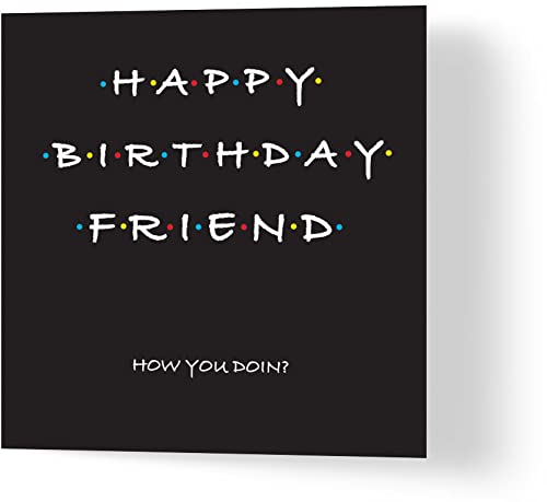 Wuzci Geburtstagskarte "Happy Birthday Friend", 150 mm Länge x 150 mm Breite von Wuzci