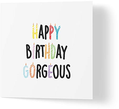 Wuzci Geburtstagskarte Happy Birthday Gorgeous, 150 mm Länge x 150 mm Breite von Wuzci