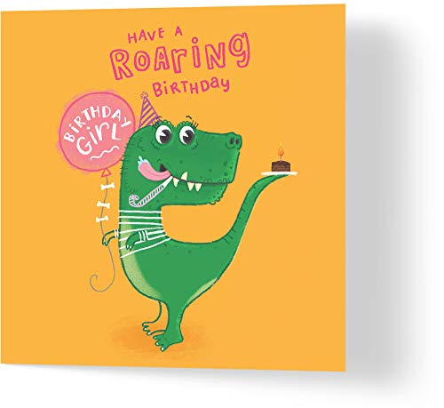 Wuzci Geburtstagskarte Have A Girl Roaring Birthday, 150 mm Länge x 150 mm Breite von Wuzci