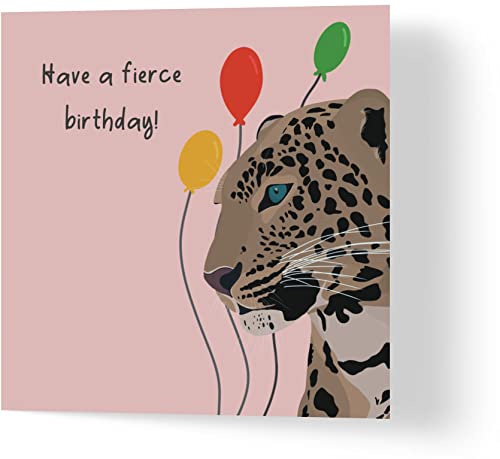 Wuzci Geburtstagskarte "Have a Fierce Birthday", 150 mm Länge x 150 mm Breite von Wuzci