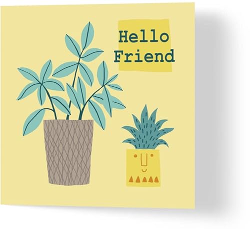 Wuzci Geburtstagskarte "Hello Friend", 150 mm Länge x 150 mm Breite von Wuzci