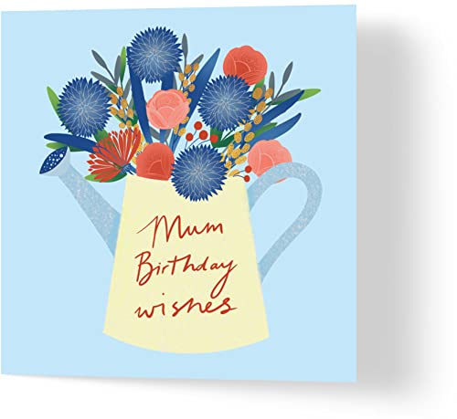 Wuzci Geburtstagskarte "Mum Birthday Wishes", 150 mm Länge x 150 mm Breite von Wuzci