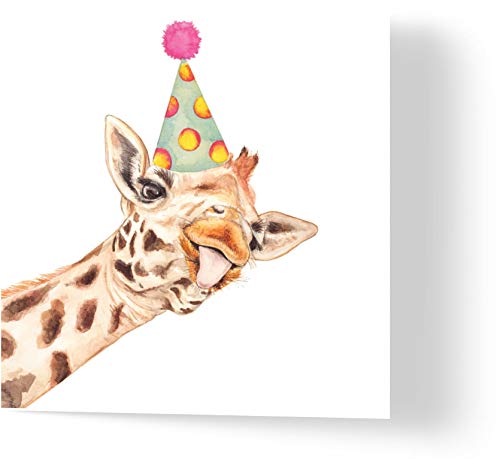Wuzci Geburtstagskarte "Party Giraffe", 150 mm Länge x 150 mm Breite von Wuzci