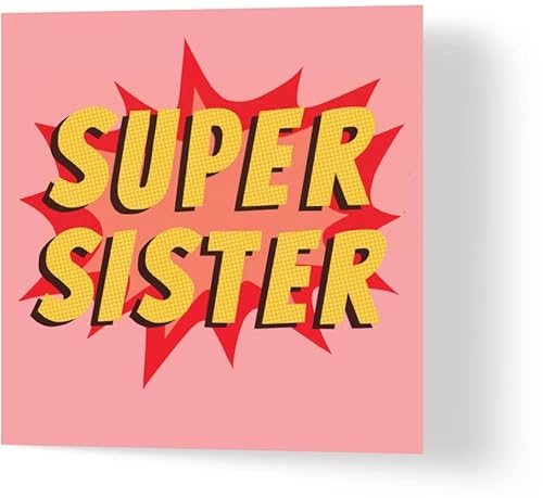 Wuzci Geburtstagskarte "Super Sister", 150 mm Länge x 150 mm Breite von Wuzci