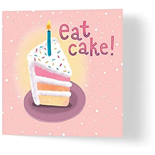 Wuzci Geburtstagskarte mit Aufschrift Eat Cake von Wuzci