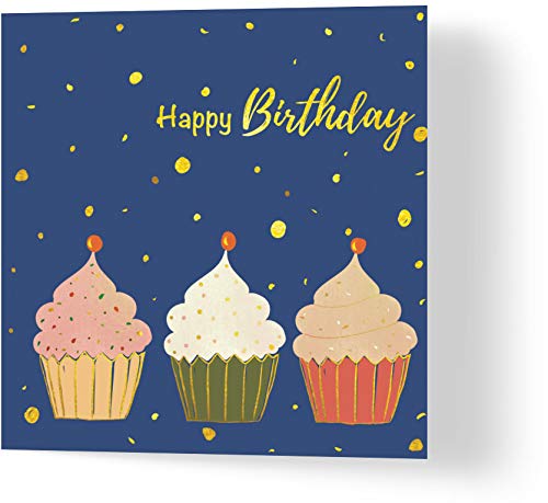 Wuzci Glitzernde Cupcakes Geburtstagskarte von Wuzci