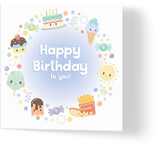 Wuzci Grußkarte mit Aufschrift Happy Birthday to You von Wuzci