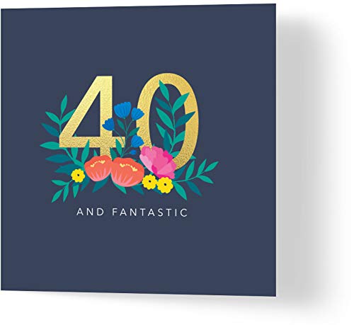 Wuzci Grußkarte zum 40. Geburtstag, mehrfarbig, 150 x 150 mm von Wuzci