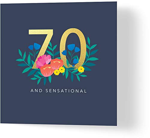 Wuzci Grußkarte zum 70. Geburtstag, Blumenmuster, mehrfarbig, 150 x 150 mm Wuzci Grußkarte zum 70. Geburtstag, Blumenmuster, mehrfarbig, 150 x 150 mm von Wuzci