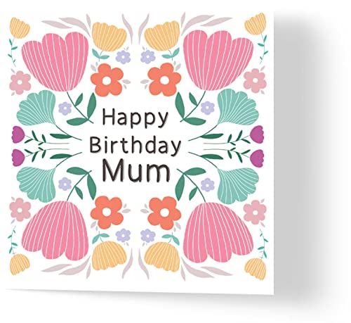 Wuzci Sarah Morley Geburtstagskarte, Motiv "Happy Birthday Mum", 150 mm Länge x 150 mm Breite von Wuzci