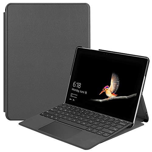 Wuzixi Hülle für Microsoft Surface Go 2 2020, PU Leder Flip Schutzhülle Case Tasche mit Ständerfunktion, Auto Sleep/Wake Funktion, Schutzhülle für Microsoft Surface Go 2 2020.Grau von Wuzixi