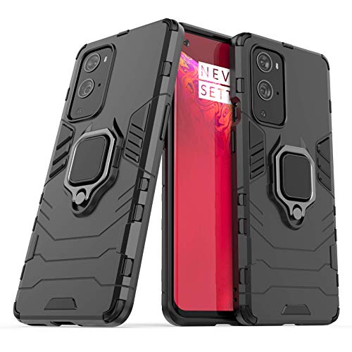 Wuzixi Hülle für OnePlus 9 Pro. Flexible Rugged TPU+PC Hybrid Armor Stoßfest Schutzhülle, Mit Standfunktion, Schutzhülle für OnePlus 9 Pro.Schwarz von Wuzixi