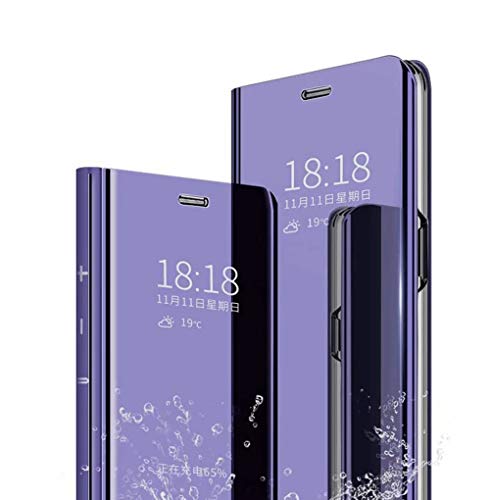 Wuzixi Hülle für OnePlus Nord 2 5G. Smart Case, Tasche Smart Spiegelüberzug Sleep Flip Leder Tasche Smart Leder Tasche Schutzhülle für OnePlus Nord 2 5G.Lila von Wuzixi