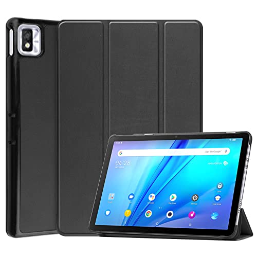 Wuzixi Hülle für TCL Tab 10L 10.1, PU Leder Flip Schutzhülle Case Tasche mit Ständerfunktion, Auto Sleep/Wake Funktion, Schutzhülle für TCL Tab 10L 10.1.Schwarz von Wuzixi