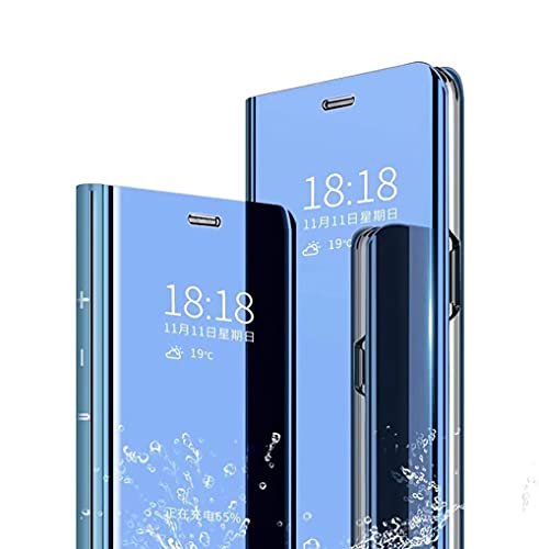 Wuzixi Hülle für Xiaomi Poco X4 Pro 5G. Smart Case, Tasche Smart Spiegelüberzug Sleep Flip Leder Tasche Smart Leder Tasche Schutzhülle für Xiaomi Poco X4 Pro 5G.Blau von Wuzixi