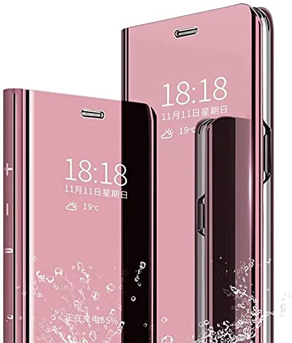 Wuzixi Schutzhülle für Huawei P40 Lite 5G. Smart Case, Spiegel mit Spiegel, Klapphülle, Schutzhülle für Huawei P40 Lite 5G, Roségold von Wuzixi