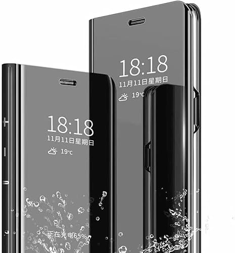 Wuzixi Schutzhülle für Huawei P40 Lite 5G. Smart Case, Spiegel mit Spiegel, Klapphülle, Schutzhülle für Huawei P40 Lite 5G, Schwarz von Wuzixi