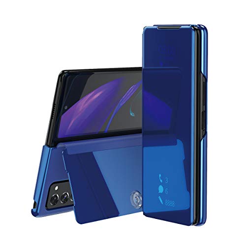 Wuzixi Schutzhülle für Samsung Galaxy Z Fold 2. Smart Case, Spiegel mit Spiegel, Klapphülle, Schutzhülle für Samsung Galaxy Z Fold 2. Blau von Wuzixi