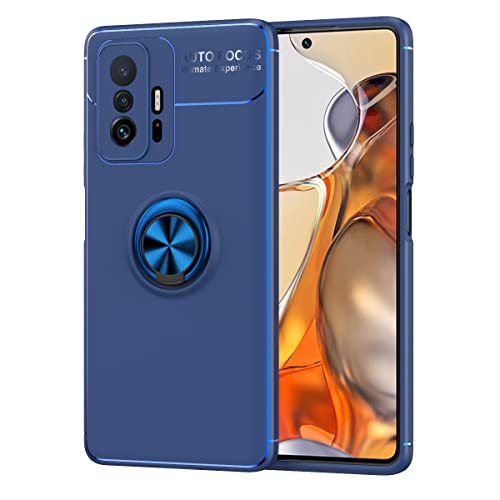 Wuzixi Schutzhülle für Xiaomi Mi 11T Pro, Metallhalterung, um 360 Grad drehbar, aus hochwertigem TPU, stoßfest, Schutzhülle für Xiaomi Mi 11T Pro, Blau von Wuzixi