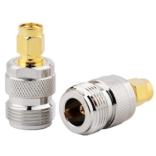 Wvzong 2 Stücke RF Stecker Koaxial Adapter ，Typ N Buchse auf SMA Stecker Koaxial Adapter Testkonverter von Wvzong