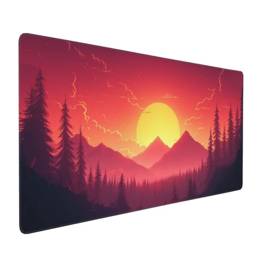 Großes Mauspad XXL, Gaming Mousepad 1500x800mm - Verbessert Präzision und Geschwindigkei, Langlebig Erweiterter Schreibtisch Schutz Mausmatte mit genähten Kanten Laptop, Computer Dämmerungsberg H5915 Großes Mauspad XXL, Gaming Mousepad 1500x800mm - Verbessert Präzision und Geschwindigkei, Langlebig Erweiterter Schreibtisch Schutz Mausmatte mit genähten Kanten Laptop, Computer Dämmerungsberg H5915 von Wweio