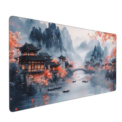 Großes Mauspad XXL, Gaming Mousepad 1500x800mm - Verbessert Präzision und Geschwindigkei Langlebig Erweiterter Schreibtisch Schutz Mausmatte mit genähten Kanten Büro, Laptop, Computer Bergbrücke H6409 Großes Mauspad XXL, Gaming Mousepad 1500x800mm - Verbessert Präzision und Geschwindigkei Langlebig Erweiterter Schreibtisch Schutz Mausmatte mit genähten Kanten Büro, Laptop, Computer Bergbrücke H6409 von Wweio