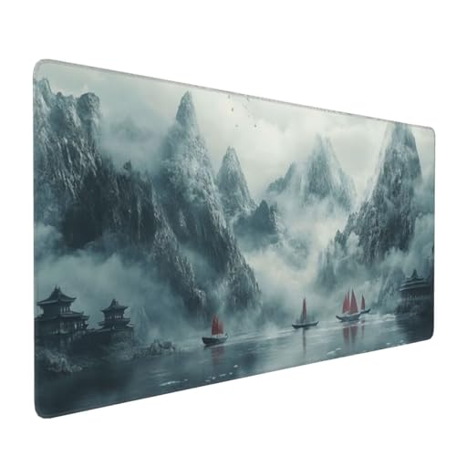 Großes Mauspad XXL, Gaming Mousepad 1500x800mm Verbessert Präzision und Geschwindigkei Langlebig Erweiterter Schreibtisch Schutz Mausmatte mit genähten Kanten Büro, Laptop, Computer Berge Flüsse H6448 Großes Mauspad XXL, Gaming Mousepad 1500x800mm Verbessert Präzision und Geschwindigkei Langlebig Erweiterter Schreibtisch Schutz Mausmatte mit genähten Kanten Büro, Laptop, Computer Berge Flüsse H6448 von Wweio