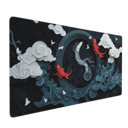 Großes Mauspad XXL, Gaming Mousepad 1500x800mm - Verbessert Präzision und Geschwindigkei Langlebig Erweiterter Schreibtisch Schutz Mausmatte mit genähten Kanten Büro, Laptop, Computer Fischwolke H6084 Großes Mauspad XXL, Gaming Mousepad 1500x800mm - Verbessert Präzision und Geschwindigkei Langlebig Erweiterter Schreibtisch Schutz Mausmatte mit genähten Kanten Büro, Laptop, Computer Fischwolke H6084 von Wweio