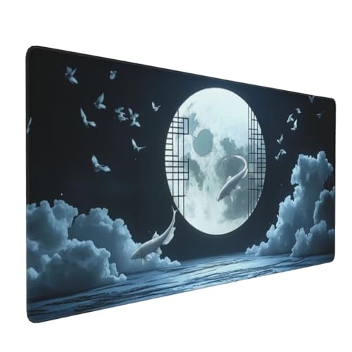 Großes Mauspad XXL, Gaming Mousepad 1500x800mm - Verbessert Präzision und Geschwindigkei Langlebig Erweiterter Schreibtisch Schutz Mausmatte mit genähten Kanten Büro, Laptop, Computer Mond Wolke H6175 Großes Mauspad XXL, Gaming Mousepad 1500x800mm - Verbessert Präzision und Geschwindigkei Langlebig Erweiterter Schreibtisch Schutz Mausmatte mit genähten Kanten Büro, Laptop, Computer Mond Wolke H6175 von Wweio