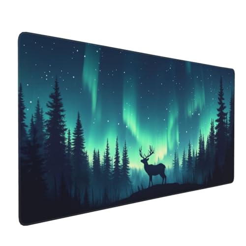 Großes Mauspad XXL, Gaming Mousepad 1500x800mm - Verbessert Präzision und Geschwindigkei Langlebig Erweiterter Schreibtisch Schutz Mausmatte mit genähten Kanten Laptop, Computer Bergwald Hirsch H6253 Großes Mauspad XXL, Gaming Mousepad 1500x800mm - Verbessert Präzision und Geschwindigkei Langlebig Erweiterter Schreibtisch Schutz Mausmatte mit genähten Kanten Laptop, Computer Bergwald Hirsch H6253 von Wweio