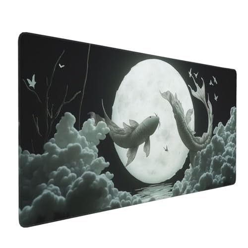 Großes Mauspad XXL, Gaming Mousepad 1500x800mm - Verbessert Präzision und Geschwindigkei Langlebig Erweiterter Schreibtisch Schutz Mausmatte mit genähten Kanten Laptop, Computer Fisch Wolke Mond H6214 Großes Mauspad XXL, Gaming Mousepad 1500x800mm - Verbessert Präzision und Geschwindigkei Langlebig Erweiterter Schreibtisch Schutz Mausmatte mit genähten Kanten Laptop, Computer Fisch Wolke Mond H6214 von Wweio