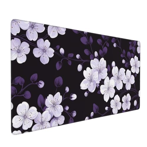 Großes Mauspad XXL, Gaming Mousepad 1500x800mm Verbessert Präzision und Geschwindigkei Langlebig Erweiterter Schreibtisch Schutz Mausmatte mit genähten Kanten Laptop, Computer Lila weiße Blumen H6357 Großes Mauspad XXL, Gaming Mousepad 1500x800mm Verbessert Präzision und Geschwindigkei Langlebig Erweiterter Schreibtisch Schutz Mausmatte mit genähten Kanten Laptop, Computer Lila weiße Blumen H6357 von Wweio