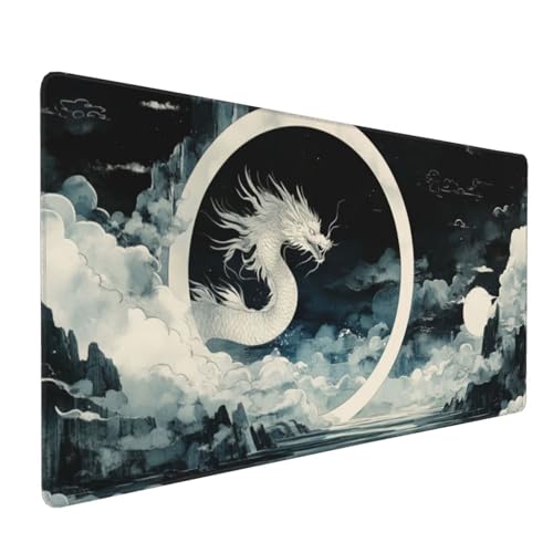 Großes Mauspad XXL Gaming Mousepad 1500x800mm Verbessert Präzision und Geschwindigkei Langlebig Erweiterter Schreibtisch Schutz Mausmatte mit genähten Kanten Büro, Laptop, Computer Weißer Drache H5681 Großes Mauspad XXL Gaming Mousepad 1500x800mm Verbessert Präzision und Geschwindigkei Langlebig Erweiterter Schreibtisch Schutz Mausmatte mit genähten Kanten Büro, Laptop, Computer Weißer Drache H5681 von Wweio