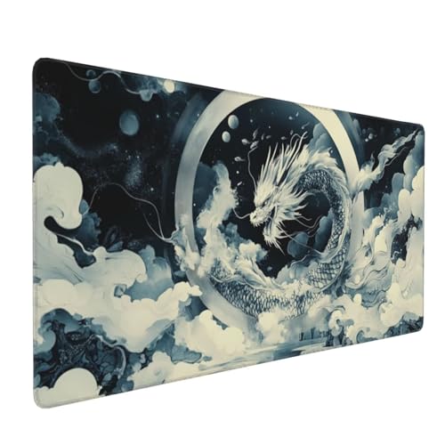 Großes Mauspad XXL Gaming Mousepad 1500x800mm Verbessert Präzision und Geschwindigkei Langlebig Erweiterter Schreibtisch Schutz Mausmatte mit genähten Kanten Büro, Laptop, Computer Weißer Drache H5629 Großes Mauspad XXL Gaming Mousepad 1500x800mm Verbessert Präzision und Geschwindigkei Langlebig Erweiterter Schreibtisch Schutz Mausmatte mit genähten Kanten Büro, Laptop, Computer Weißer Drache H5629 von Wweio