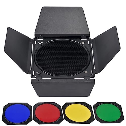Standard Reflektor Mount Barndoor Mit Wabenraster Und 4 Farbfilter Scheunentür Für 7-Zoll Standardreflektor Standard Reflektor Mount Barndoor Mit Wabenraster Und 4 Farbfilter Scheunentür Für 7-Zoll Standardreflektor von Wynrzyj