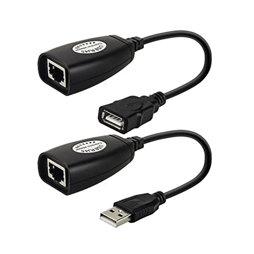 Wynrzyj 1 Paar USB Zu RJ45 LAN Ethernet Verlängerungskabeladapter 50 M Abstand Extender Über Cat5e/6 Kordcomputer von Wynrzyj