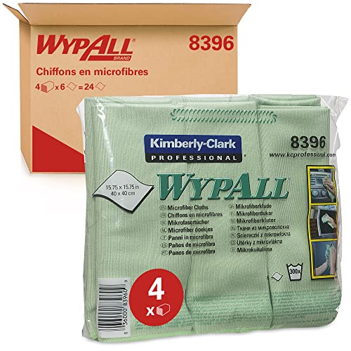 WypAll Mikrofasertücher 8396 – 4 Päckchen mit 6 Tüchern, grün von Wypall