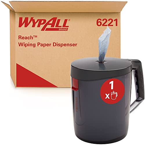WypAll Reach Tragbarer Spender für Zentralentnahme 6221 – Spender für weiße oder blaue Papier-Reinigungstücher – Einzelblattentnahme von Wypall