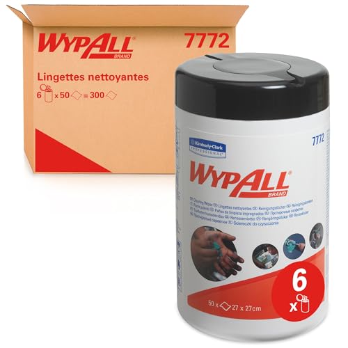 WypAll Reinigungstücher-Nachfüllpackung 7772 – Industriereinigungstücher – 6 Spenderbehälter x 50 grüne Reinigungstücher (insges. 300 Reinigungstücher) von Wypall