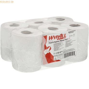 Wypall Wischtuch Reach 6222 1-lagig weiß 6x430 Blatt Wypall Wischtuch Reach 6222 1-lagig weiß 6x430 Blatt von Wypall