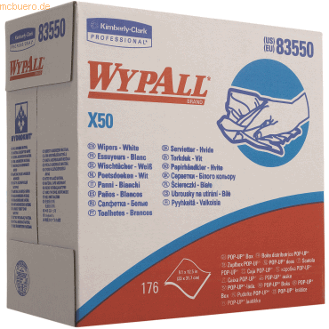 Wypall Wischtücher Wypall X50 1-lagig 31,7x23,1cm Zupfbox weiß von Wypall