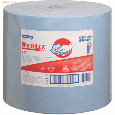 Wypall Wischtücher Wypall X70 1-lagig 34x31,5cm Großrolle blau Wypall Wischtücher Wypall X70 1-lagig 34x31,5cm Großrolle blau von Wypall