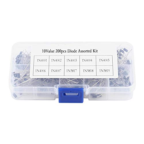 Wytino Diode, 200 Stück 10-Wert-Gleichrichterdioden-Sortiment Elektronisches Kit 1N4001 ~ 1N4007 1N5817 ~ 1N5819 Mit Box Wytino Diode, 200 Stück 10-Wert-Gleichrichterdioden-Sortiment Elektronisches Kit 1N4001 ~ 1N4007 1N5817 ~ 1N5819 Mit Box von Wytino