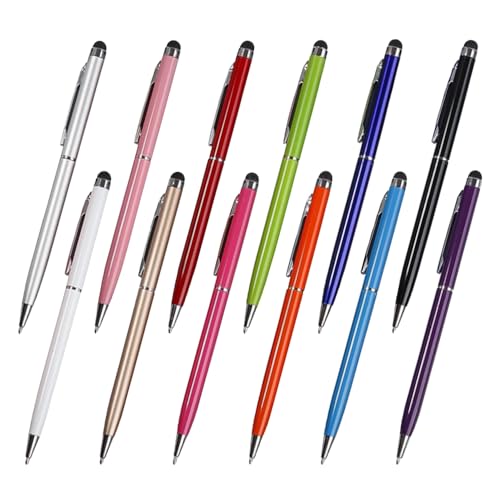 Wzhtuzi Tablet Stift, 12pcs Touchscreen Stift, Disc-Spitze Stylus Pen,Universal Touchscreen Stift Hochpräzise Faserspitze kompatibel mit alle Phone, Tablets und Touchscreens (12 Farben) von Wzhtuzi