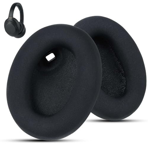 Wzsipod Ersatz-Ohrpolster aus Stoff für Sony WH-1000XM4 (XM4) kabellose Kopfhörer, Ohrpolster kompatibel mit Sony-Kopfhörern, WH 1000XM4 Ohrpolster mit glattem Stoff und Memory-Schaum von Wzsipod
