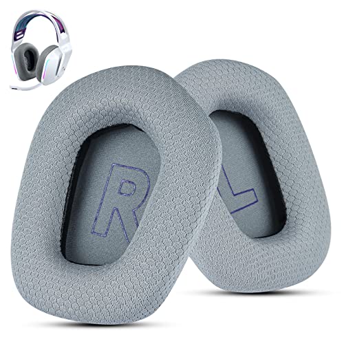 Wzsipod Ersatz-Ohrpolster für Logitech G733 Gaming-Kopfhörer, Logitech G335 Wireless-Kopfhörer, Ohrpolster-Zubehör mit weichem Mesh-Gewebe & Isolationsschaum (Grau) von Wzsipod