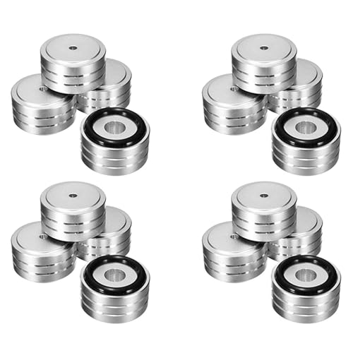 Wzxksoac 16 Stück 40 x 20 mm Aluminium HiFi AMP Lautsprecher Isolation Ständer Plattenspieler Füße Pad (Silber) von Wzxksoac