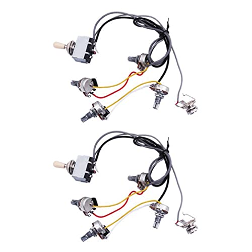 Wzxksoac 2X Guitar Kabelbaum Vorverdrahtet 2 Bände 2 Töne 4-500K TöPfe für Lp-Gitarre Wzxksoac 2X Guitar Kabelbaum Vorverdrahtet 2 Bände 2 Töne 4-500K TöPfe für Lp-Gitarre von Wzxksoac