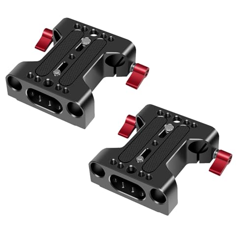 Wzxksoac 2X Kamera-Grundplatte mit Doppelter 15-Mm-Stangenschienenklemme, Geeignet für KaninchenkäFig und DSLR-Rig-KamerazubehöR von Wzxksoac